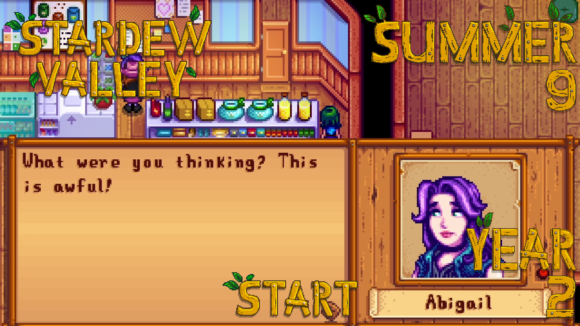 Silent Concert – Stardew Valley, Summer 9, Year 2, Start